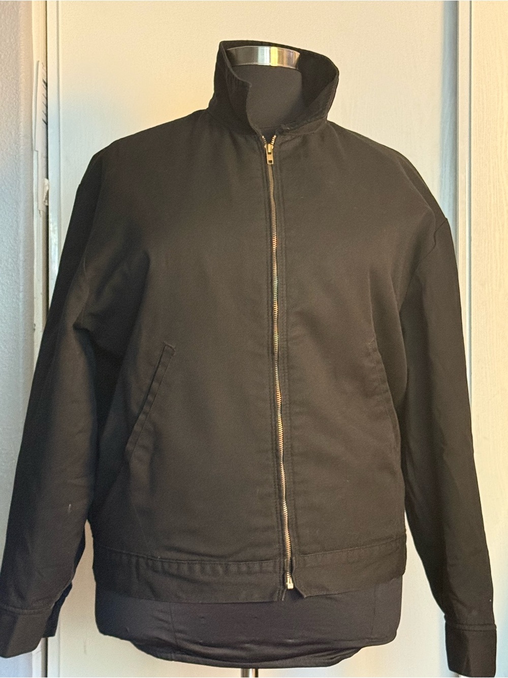 Dickies Black Zip-Front quilt black Jacket pockets lightweight